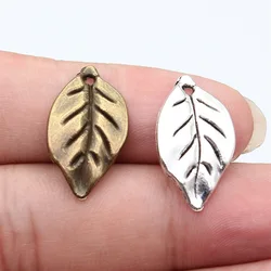 WYSIWYG 5pcs 25x14mm Vintage Leaf Pendants Charm For Jewelry Making Leaf Pendants Charm Leaf