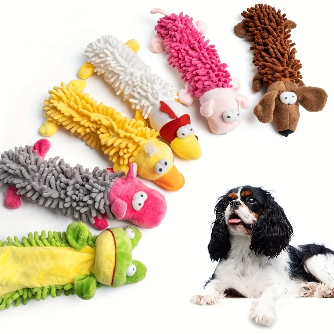 1 Stück süßes kuscheliges Plüsch-Kauspielzeug mit quietschendem Hund – interaktiver Beißring für alle Rassengrößen, funkenloser Spielzeit-Spaß