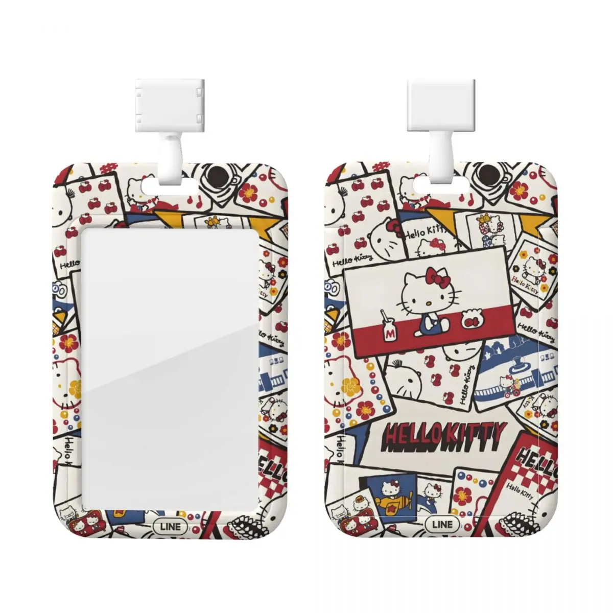 

Пользовательские держатели бейджей Hello Kitty Cat для офисных держателей для карт, унисекс, шейный ремешок для учителей, держатели для кредитных карт, шейный ремешок