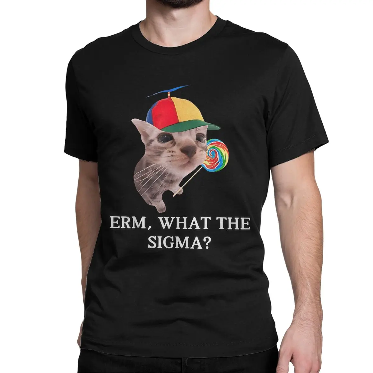 Erm What The Sigma T-Shirts Men Women Funny Meme Cat Crazy Pure Cotton Tee Shirt Round Neck Short Sleeve T Shirt New Arrival Top