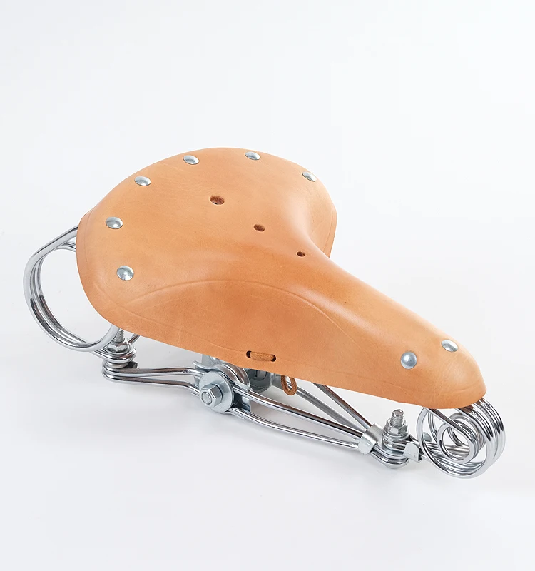 G46 Fahrradsattel Vintage 100% Rindsleder-Sattel Verstärkter Metallrahmen im Alten Stil – Detail 33