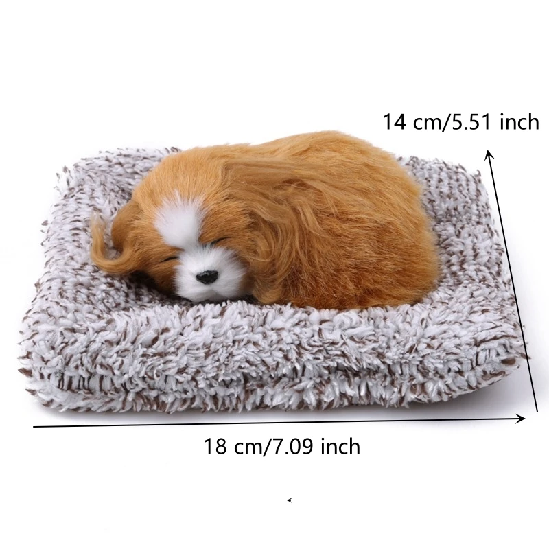 Juguetes de peluche, labrador de animales de simulación encantador/muñeco de peluche, perros durmientes, juguete para decoraciones de coche, regalo de cumpleaños