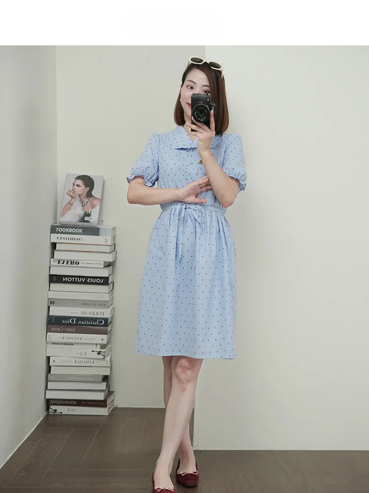 

Classic Polka Dot Dr Ele Slimming Charming Smooth Breathable Quali Agel Faionable Summer Women's Dr