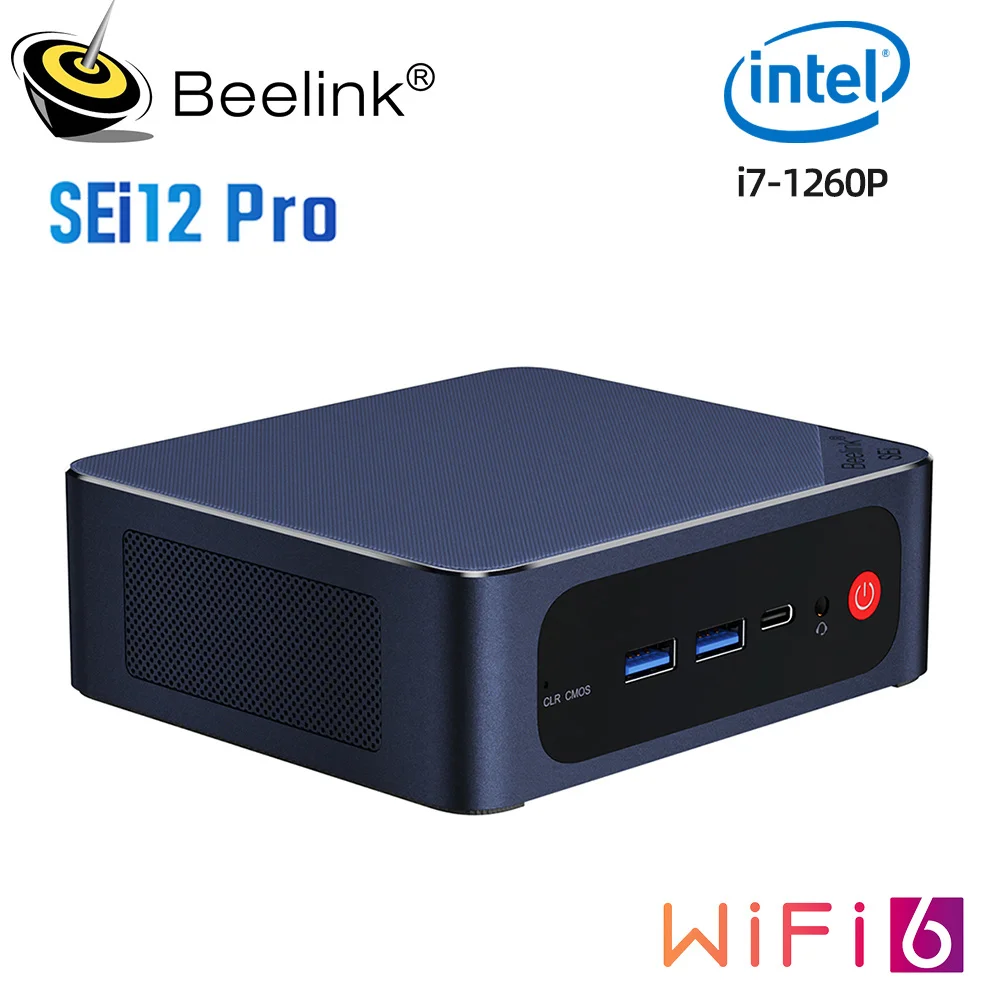 Beelink-ordenador para juegos SEi12 Pro, Intel Core i5 1240P i7 1260P 12th Gen 16GB DDR5 NVME 500GB SSD 2,5G LAN tipo C