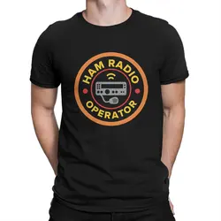 Men's T-Shirt Radio Hipster 100% Cotton Tee Shirt Short Sleeve Ham Radio Operator T Shirt Crewneck Tops Birthday Present