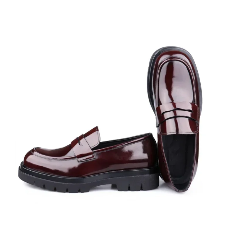 Men Dress Casual Shoes High-End Cow Leather Slip-On Office Business Shoes Thick-Sole Wedding Shoes Fashioner Loafers 