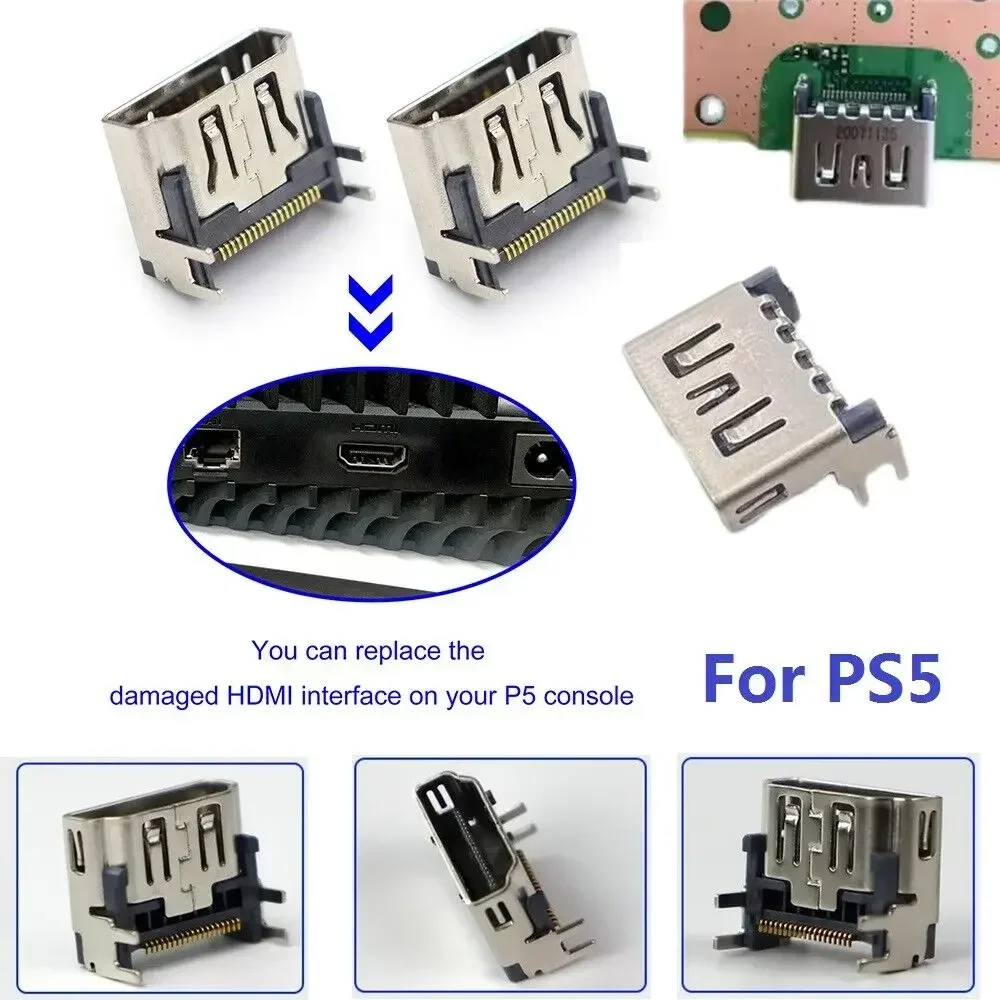 5pcs HDMI Port Replacement For PlayStation 5 PS5 HDMI Port Display Socket Jack Connector