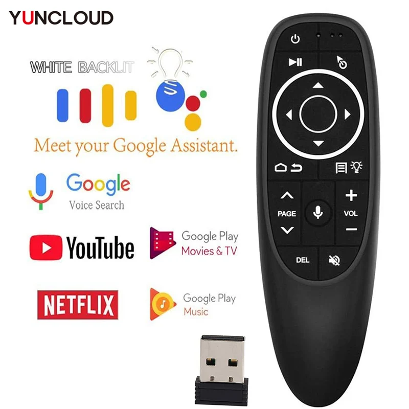

Smart Voice Remote Control Wireless Air Fly Mouse 2.4G G10 G10S Pro Gyroscope IR Learning for Android TV Box
