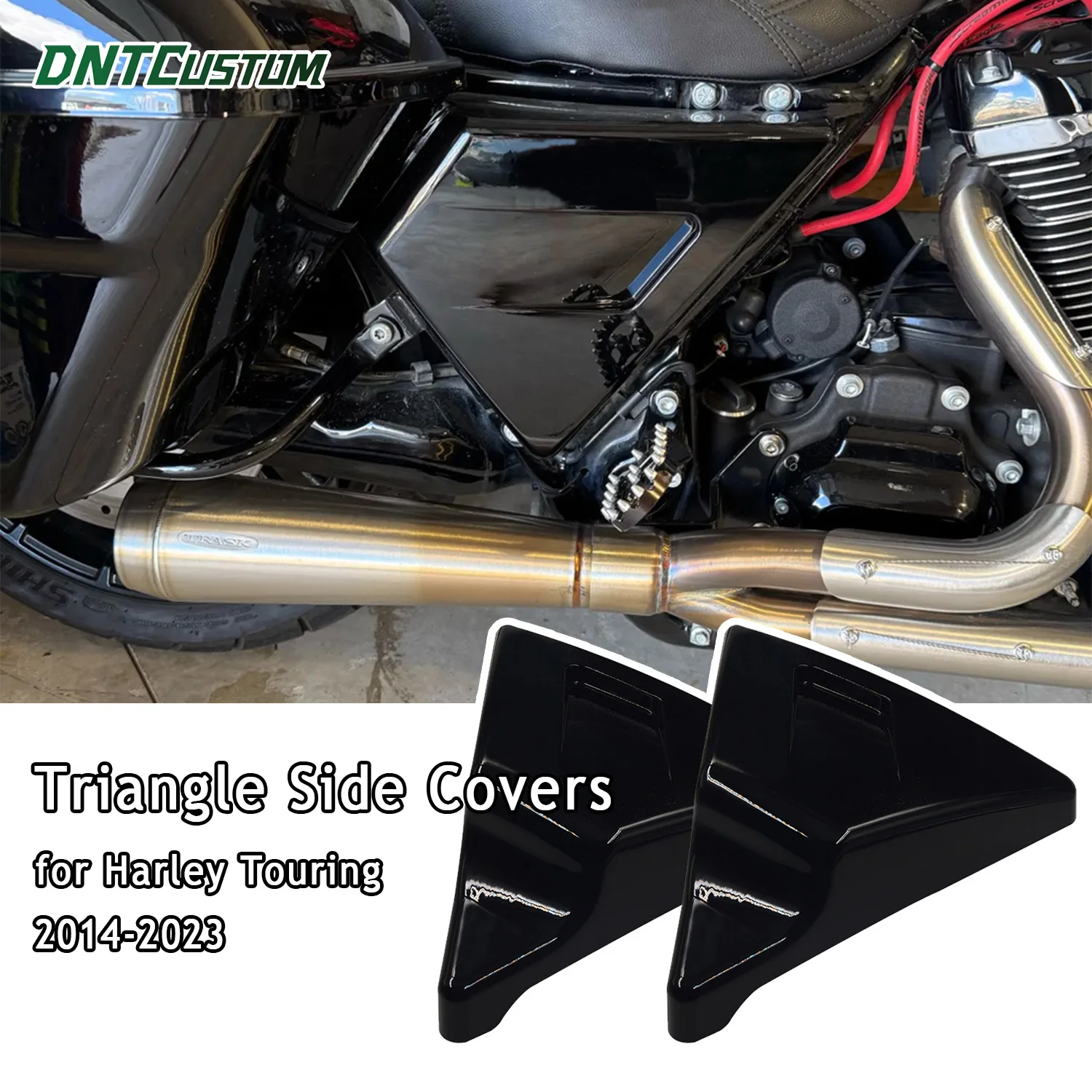 

DNTCUSTOM Motorcycle Parts ABS Triangle Side Covers Battery Protector Cover for Harley Touring 2014-2023