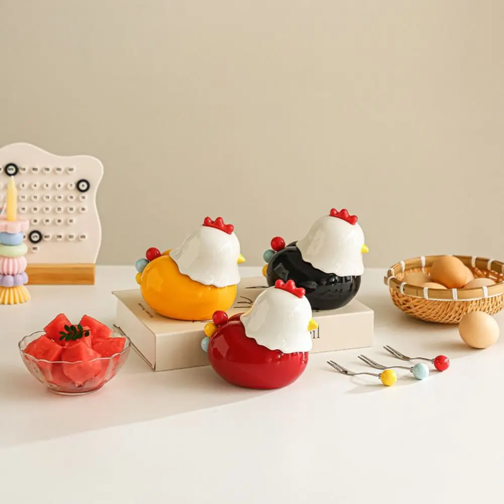 

Creative Chicken Toothpick Box Anti-scald Rustproof Chicken-shaped Fruit Fork Set Decorative Comfortable Grip Dessert Salad Fork