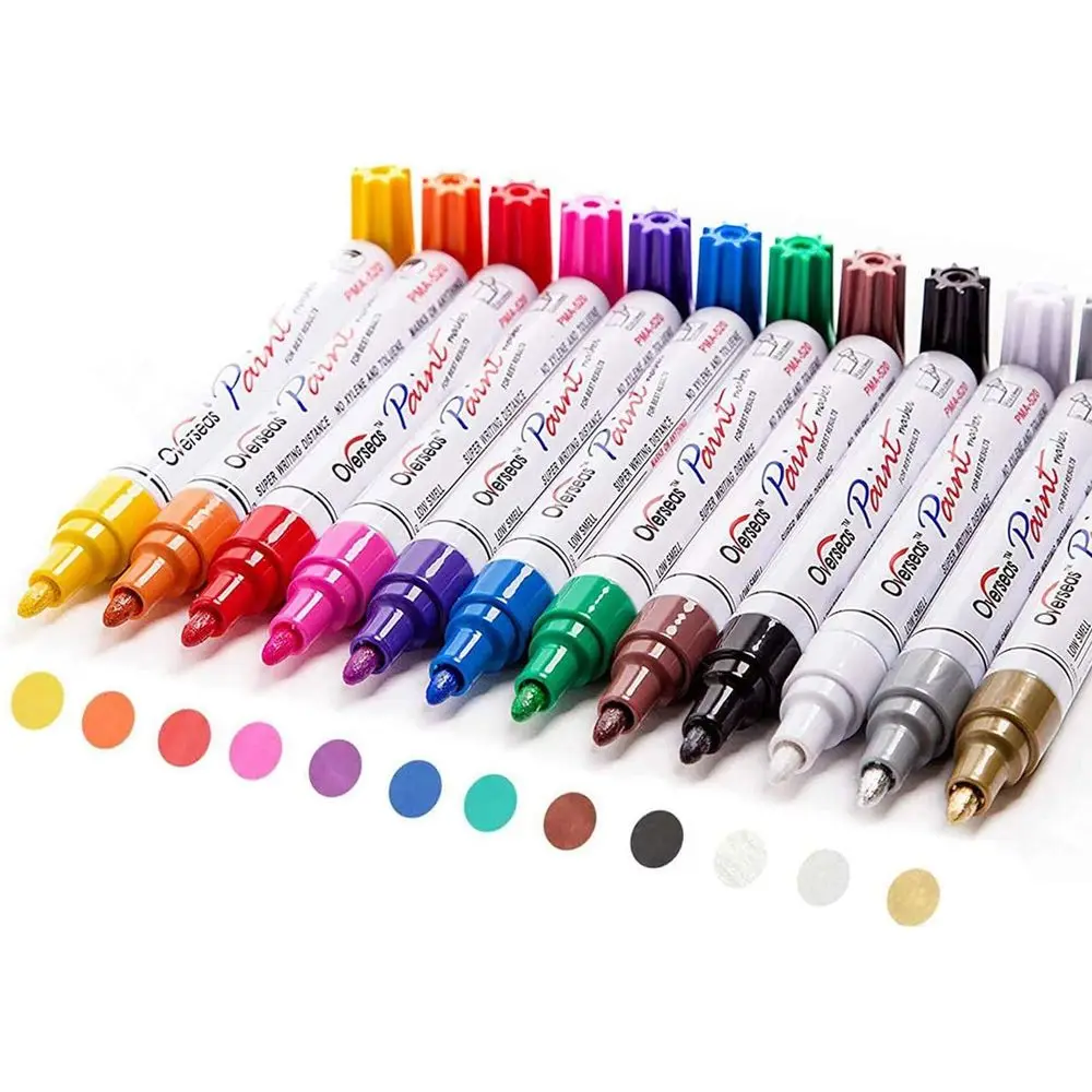 

Oil-Based Paint Pens: Quick Dry, Permanent Markers for Various Surfaces - Ideal for Crafting on Rocks, Wood, Fabric, Plastic, Gl