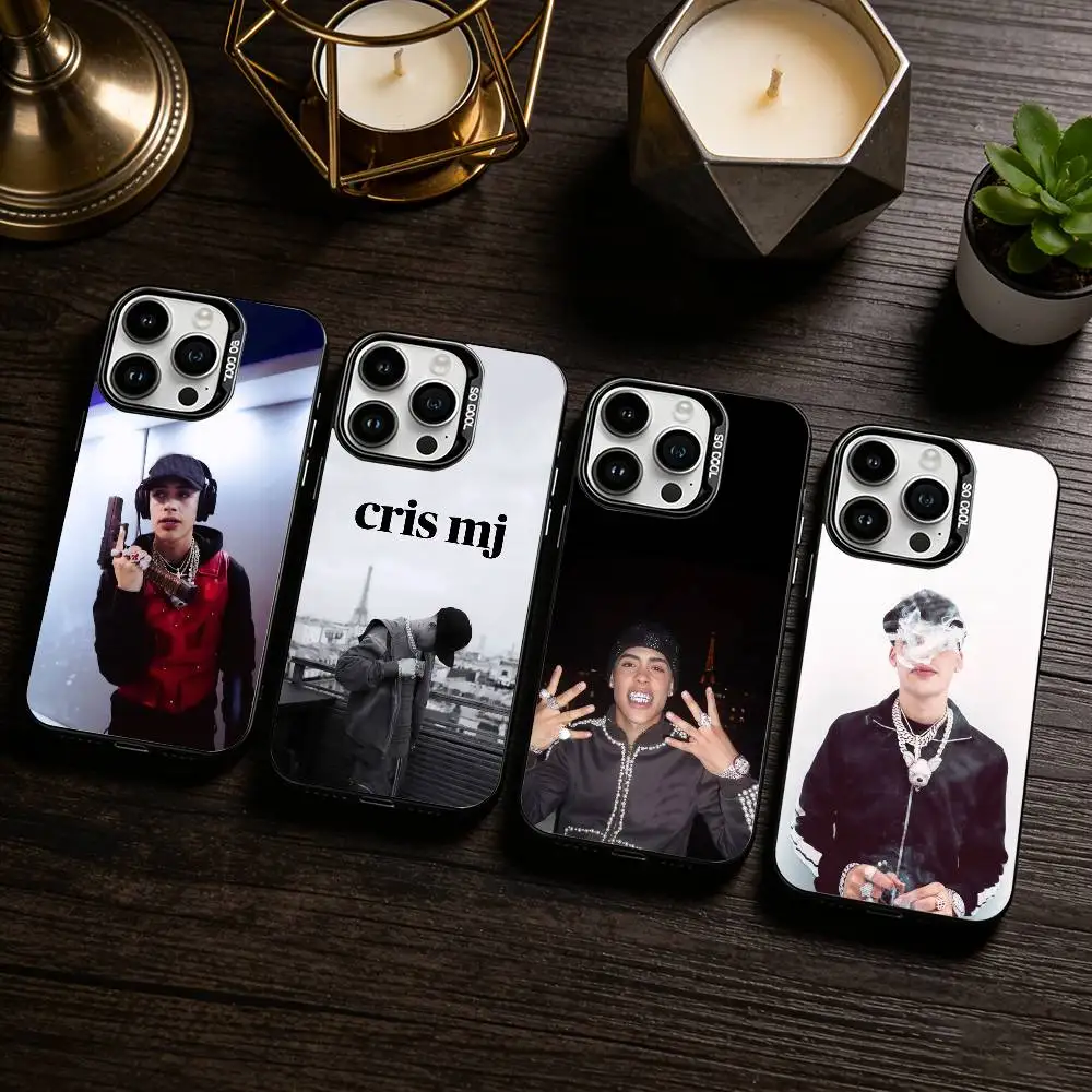 

C-Cris M-MJ Chilean Rapper Phone Case For iPhone 17,16,15,14,13,12,11 Plus,Pro Max,XS,Colored silver phone case