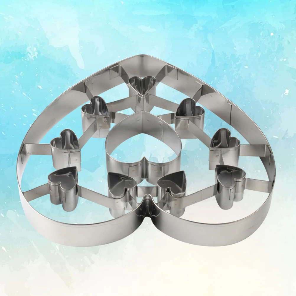 

Heart Shape Cookie Cutter Set Stainless Steel Valentine'S Day Baking Mold For Cake Chocolate Fondant Mousse Pudding