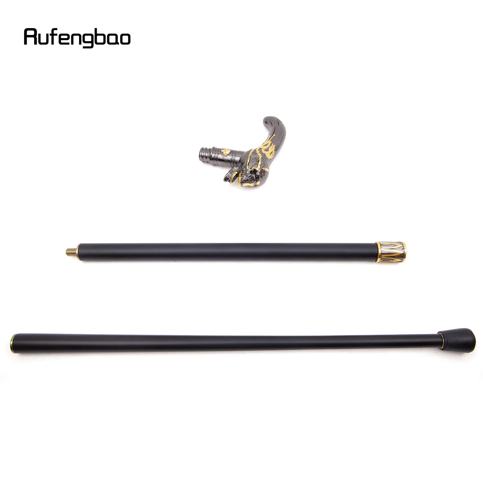 الذهبي الأسود الجمجمة رئيس عصا للمشي موضة عصا الزخرفية أنيقة تأثيري قصب مقبض Crosier أداء المرحلة قصب 92 سنتيمتر #6