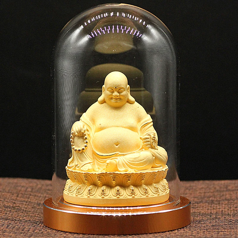 HOME CAR High grade Buddha statue alluvial gold gold plating Maitreya God of wealth Buddha ornament  Recruit money good luck