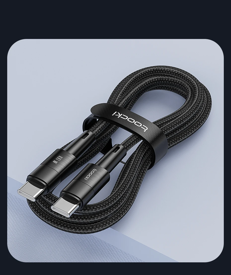 Toocki PD 100W Typ-C-zu-Typ-C-Kabel 5A Schnellladekabel USB-C-zu-USB-C-Kabel für iPhone 15 16 Huawei Mate 80 Honor Samsung Xiaomi – Detail 11
