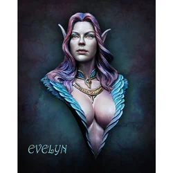 1:12 Scale Die-cast Resin Figure Model Assembly Kit Resin Bust (female Elf) Model Toy Statue 45mm