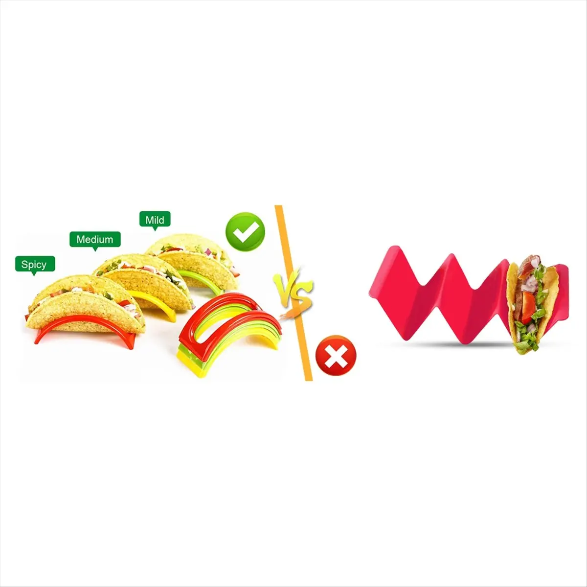 2026 NEW 12 Pack Taco Trays Plastic Burrito Trays Serving Trays Party Supplies for Tacos Burritos Hot Dogs Green