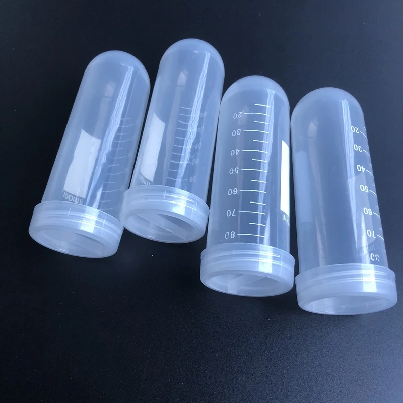 12pcs 100ml plastic centrifuge tube with scale line sample tube with screw cover cap use in PCR analysis