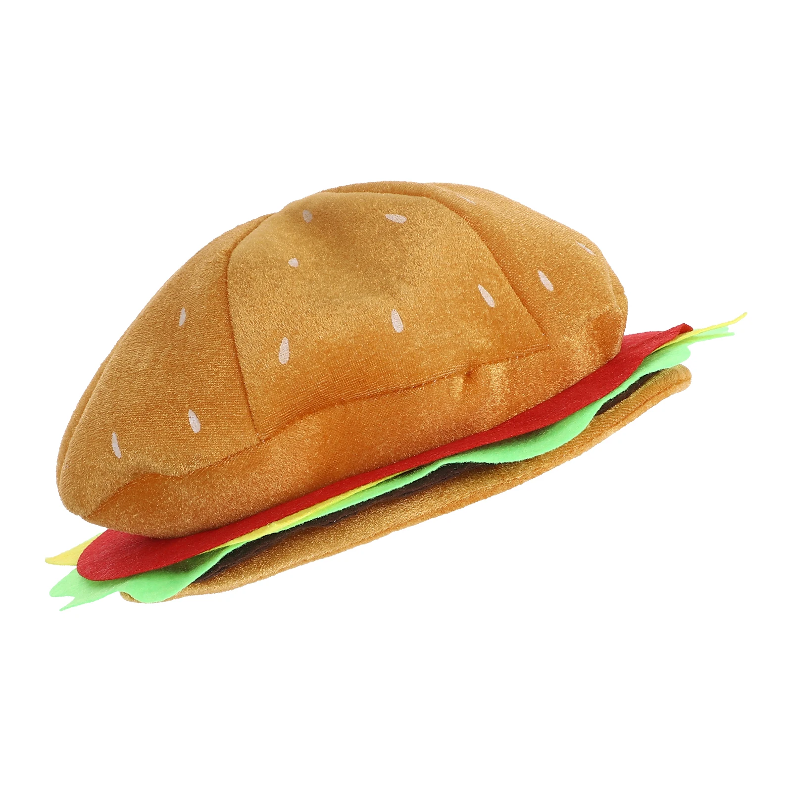

Hamburger Hat Decorative Burger Headdress Cloth Lightweight Comfortable Party Festive Stylish Colorful Performance Prop