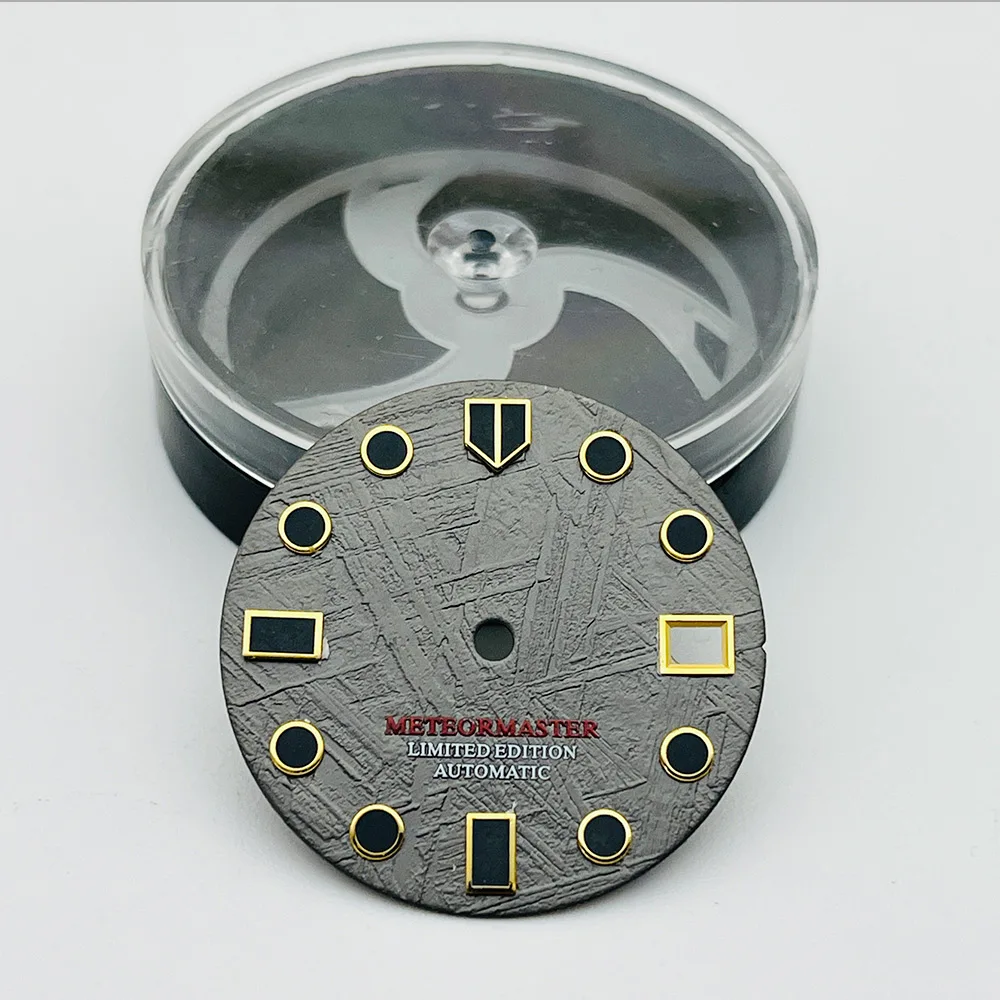 Meteorite pattern 28.5mm Watch Dial Fit NH35 NH36 Movement SPRD Turtle Tuna Samurai SKX007 Watch Case NH36 NH35 Dial Parts