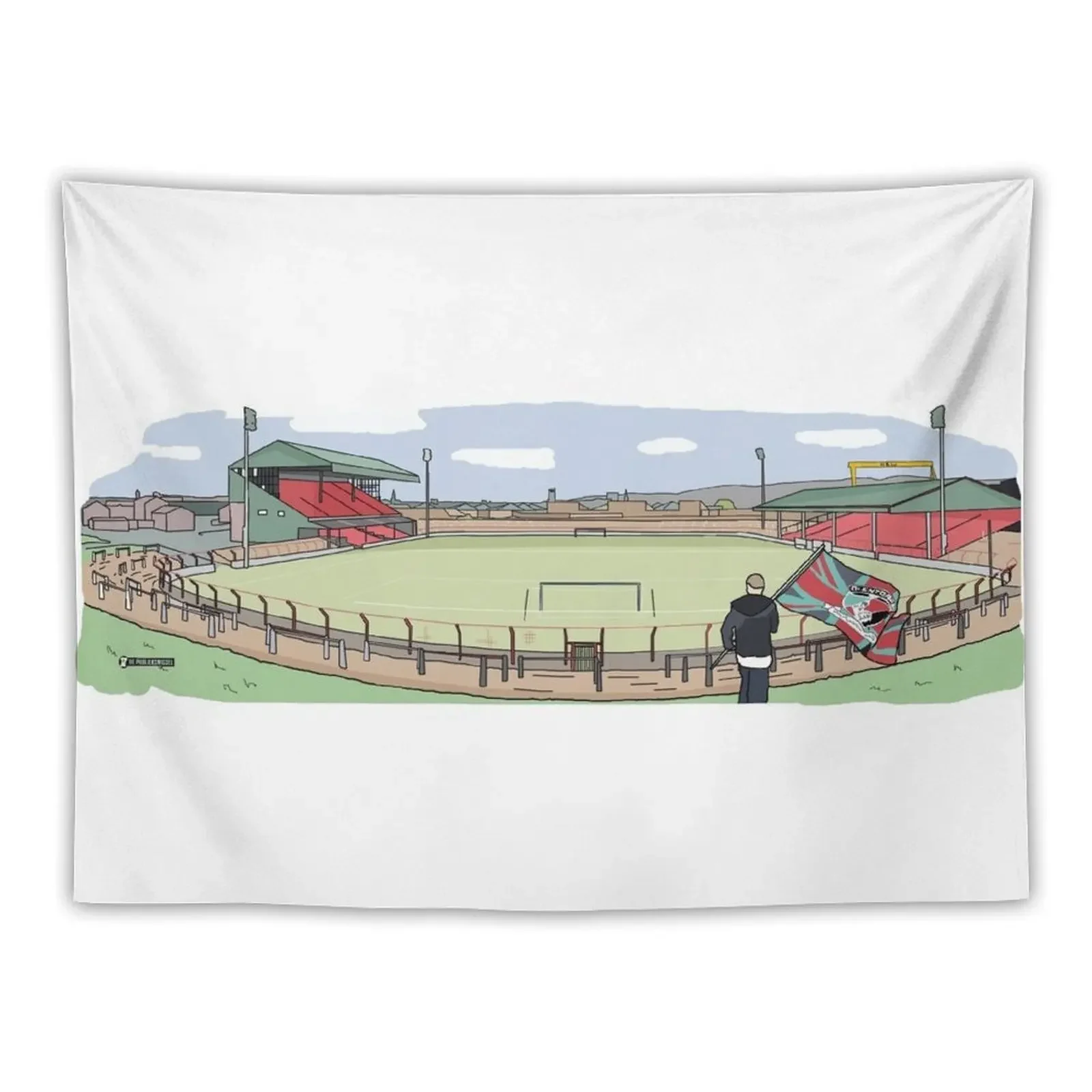 

GLENTORAN FC - THE OVAL Tapestry For Bedroom House Decor Tapestry