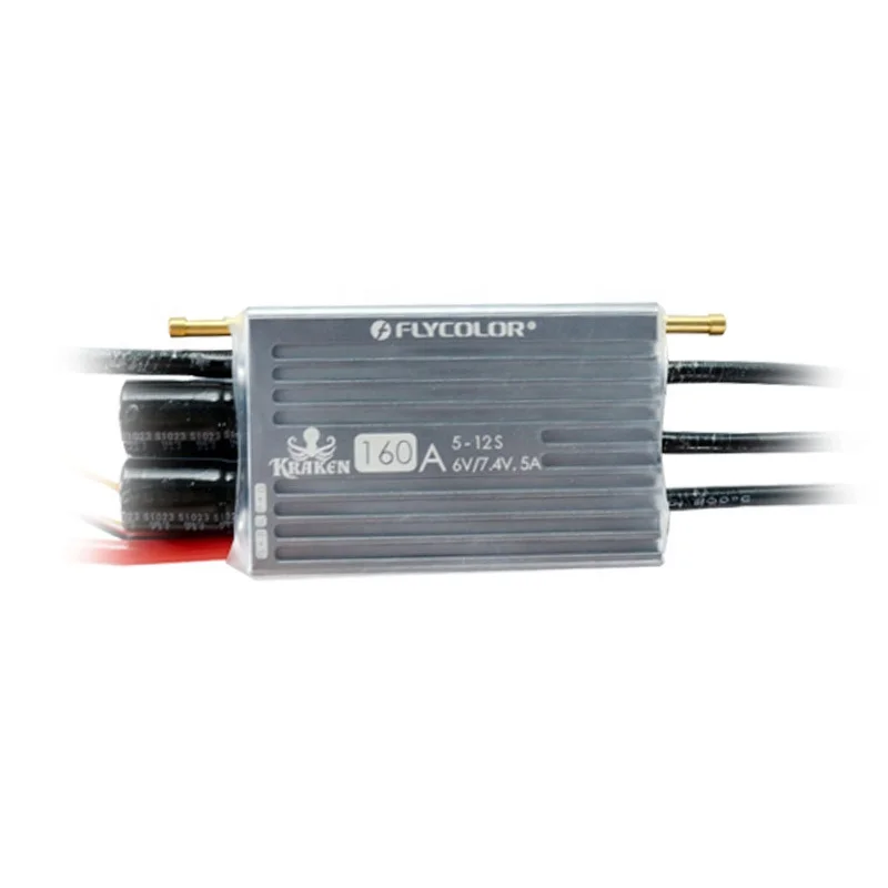FLYCOLOR KRAKEN Pengontrol Kecepatan ESC Brushless Tahan Air Tegangan Tinggi 5-12S Lipo 120A 160A 200A untuk Kapal RC