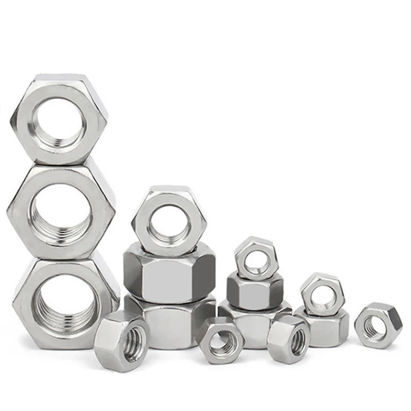 304 mur pengunci benang halus baja tahan karat M4 M5 M6 M8 M10 M12 M14 M16 M18 M20 M22 M24 mur ulir halus 0.5/0.75 ~ 2.0 gigi