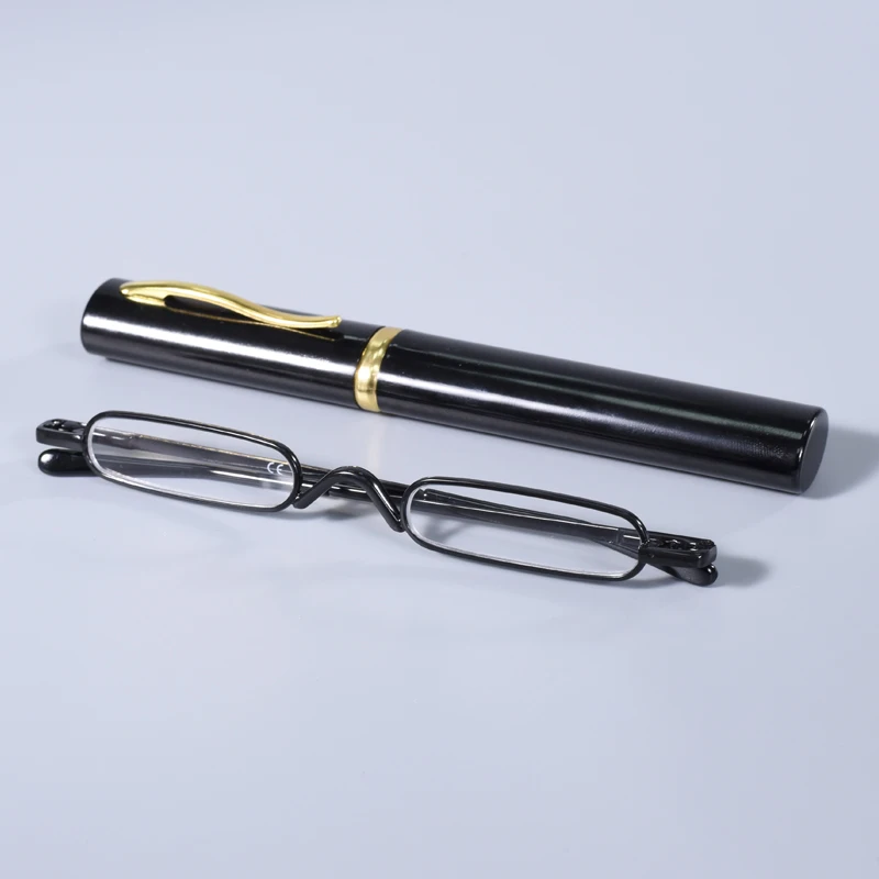 Black Frame Elegant Reading Glasses Metal Frame Ultra-thin Men Women Reading Glasses Portable Mini Reading Presbyopia Eyeglasses