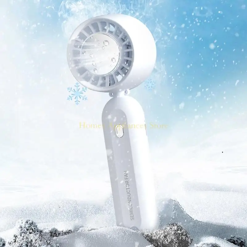 D0AB Plastic Mini Foldable Fan Rechargeable Bladeless Handheld Fan Cooling Electric Fan 3 Speed Adjustment for Outdoor Travel