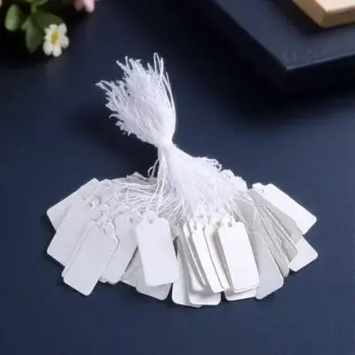 1000Pcs White Price Tags Paper Display Labels Knotted String Easy Remove for Jewelry Clothing Shoes Marking Tags view 6