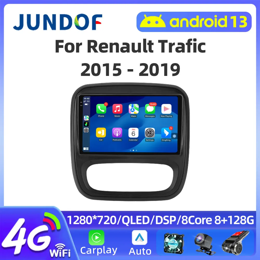 

Android 13 For Renault Trafic 3 2014 - 2021 For Opel Vivaro B 2014 - 2018 Car Player Auto Radio Multimedia GPS Video Cam Dash BT