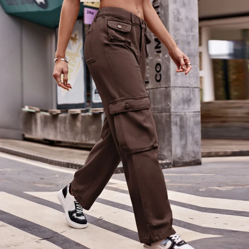 Pop Jesień Wiosna Jeansy Damskie Spodnie Denimowe Vintage Proste Spodnie Moda Damska Białe Czarne Jednolite Luźne Casualowe Szerokie Nogawki