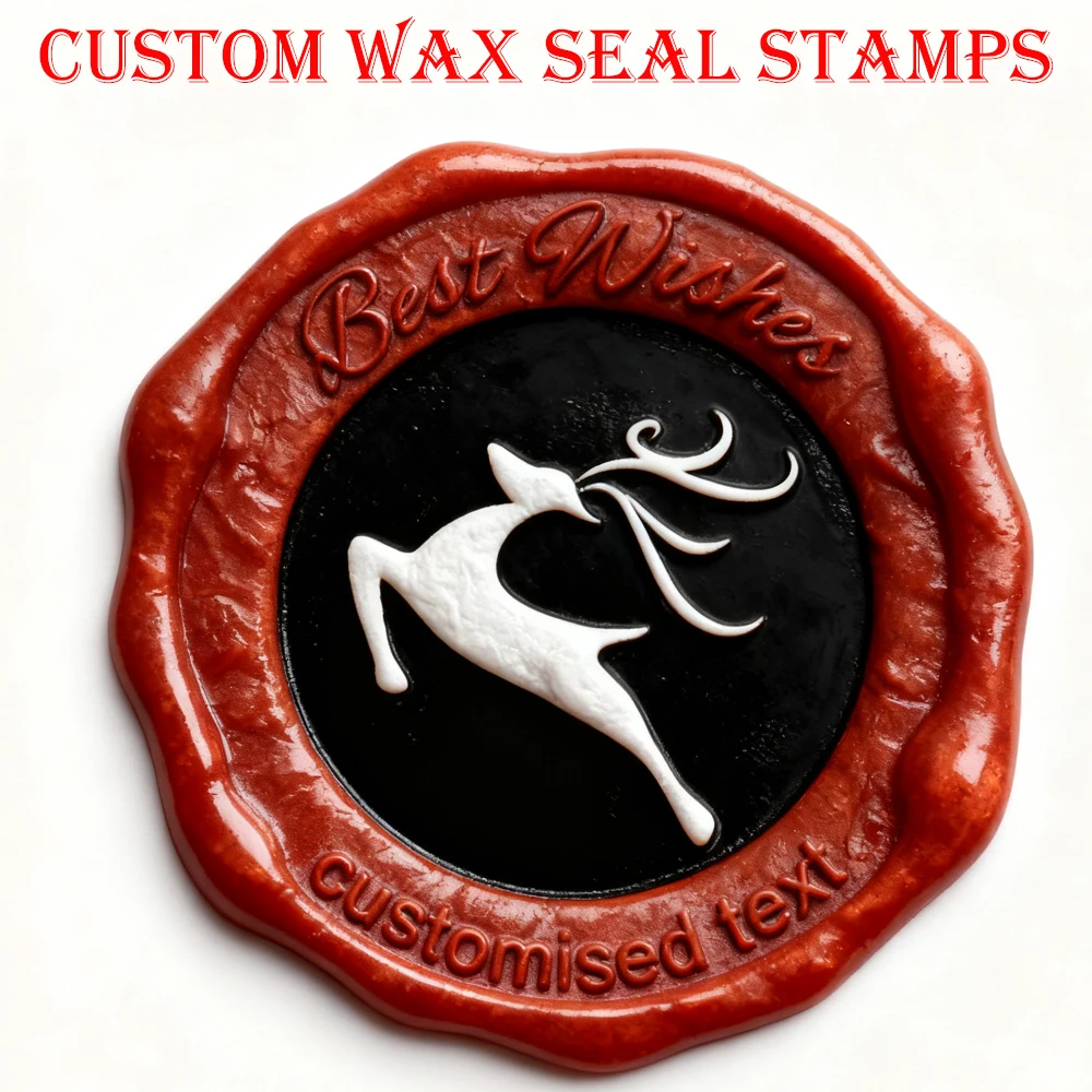 Weihnachten benutzerdefinierte Wachssiegel Stempel Wünsche personalisierte Logo Design Siegel für DIY Party Einladung Umschlag Grußkarte Dekor Handwerk