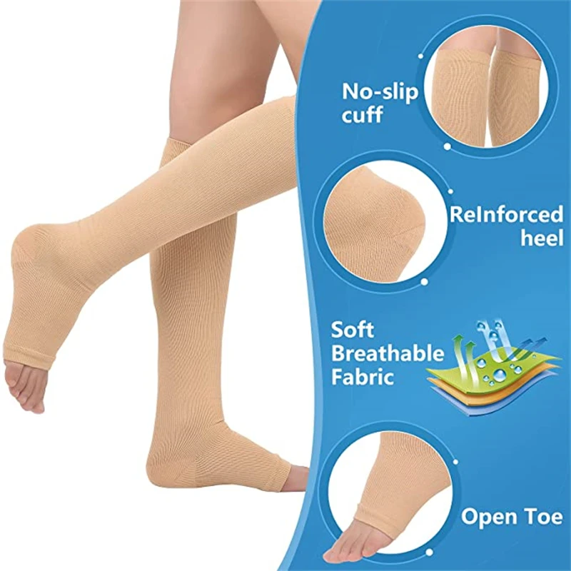 10 Styles Compression Stocking Prevent Calf Varicose Veins Soreness Pressure Cycling Professional Leg Support Nurse  Women Socks