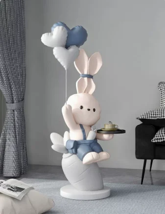 1.2M Wireless Bluetooth intelligent audio, radish, flying rabbit, large floor decoration, home decoration sculpture