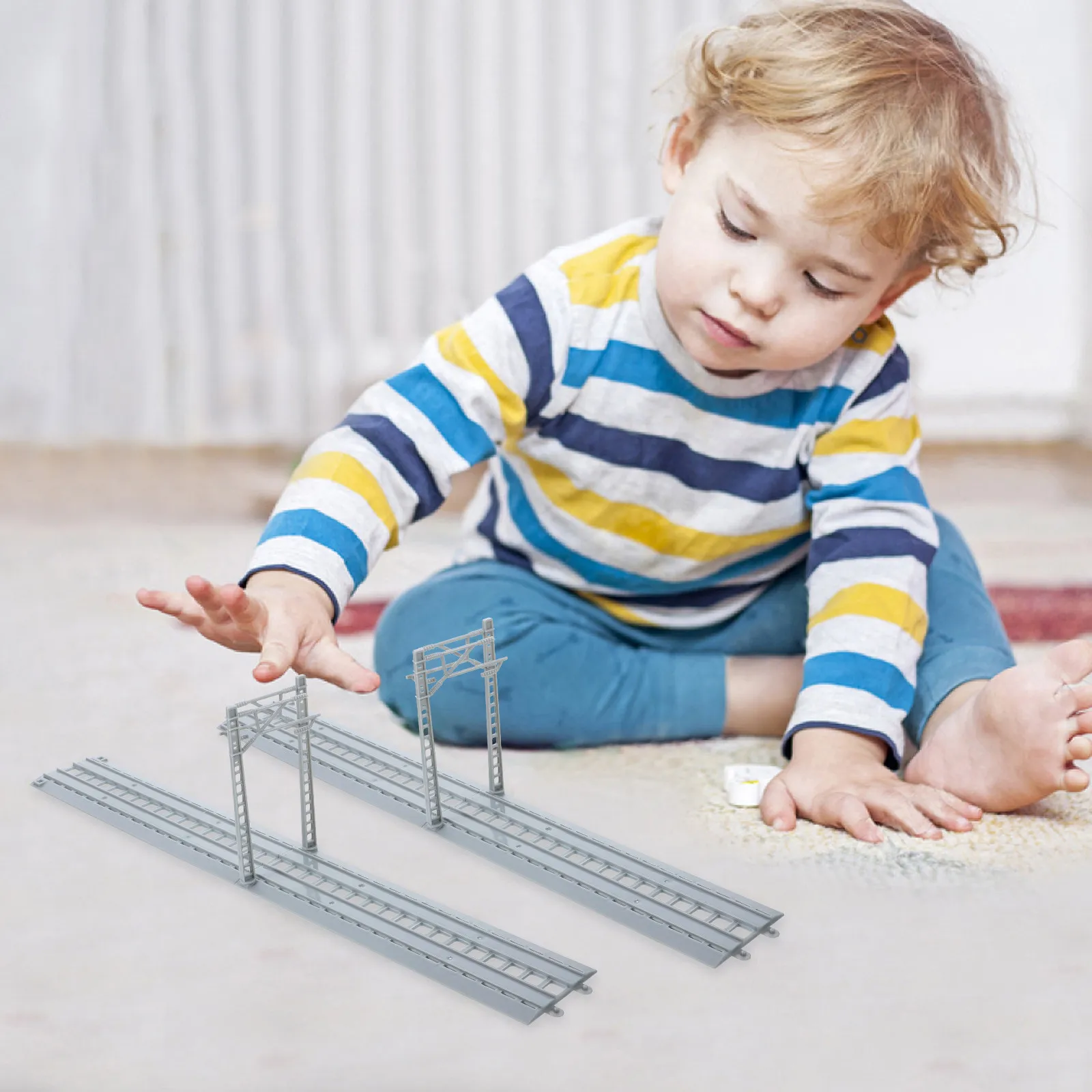 1Set Train Track Wire Pole Accessories Classic Educational Scene Layout Kids Plastic DIY Replacement Parts Play Set