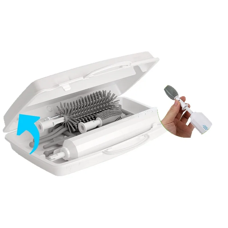 Amazon Portable Multifunctional Electric Brush Water Cup Brush Waterproof Silicone Cleaning Tool Infant Bottle Cleaning Brush