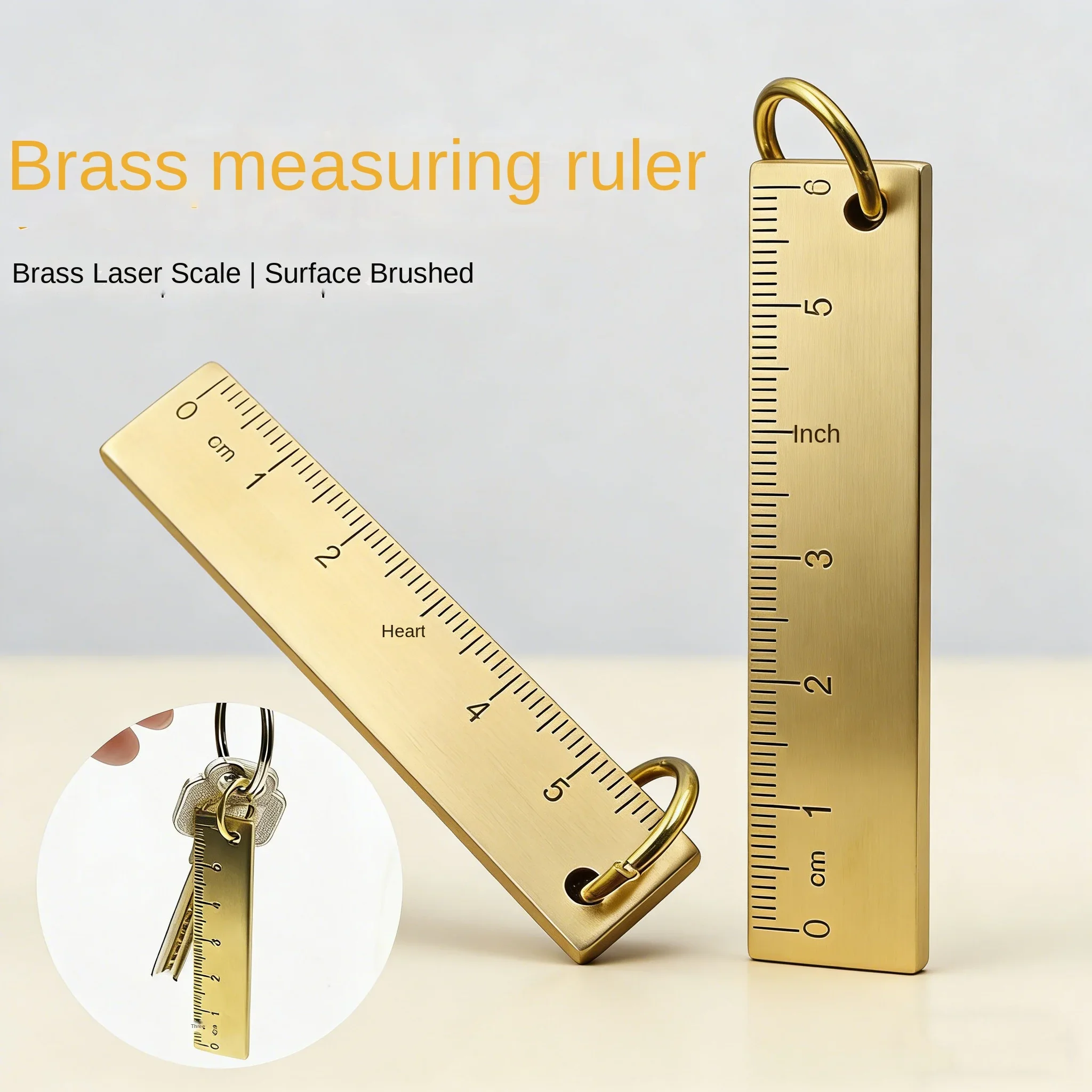 

Латунный брелок-линейка диаметром 60 мм — портативный измерительный инструмент и уникальный подарок ручной работы для мужчин