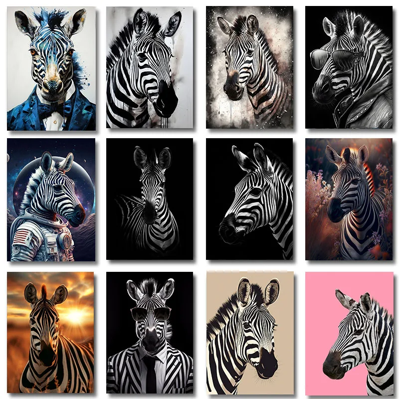 Wild Africa Animal Zebra Poster Picture Canvas Painting Wall Art Picture for Living Room Home Decor Cuadros