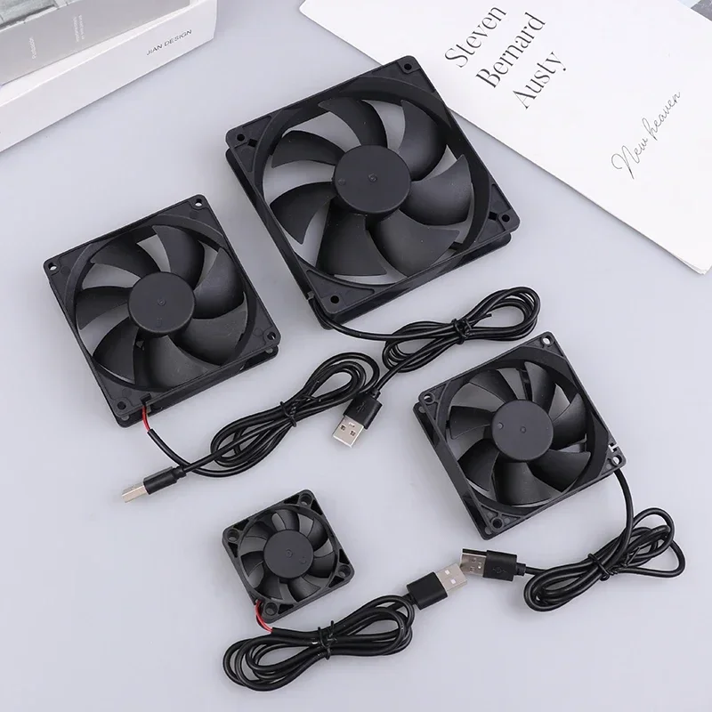 5V Brushless Cooling Fan USB Router Fan Computer Case TV Box Cooling Case 50mm 80mm 90mm 120mm PC DIY Cooler Desktop Fan