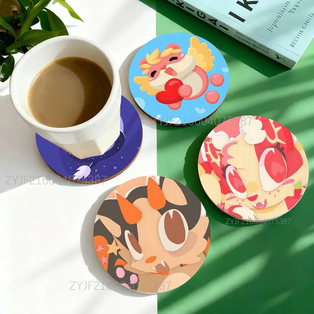 

A-Adopt Me Game Round Wooden Coasters For Design Suitable for Drinks Tea,Coffee Home Perfect Gift Holidays