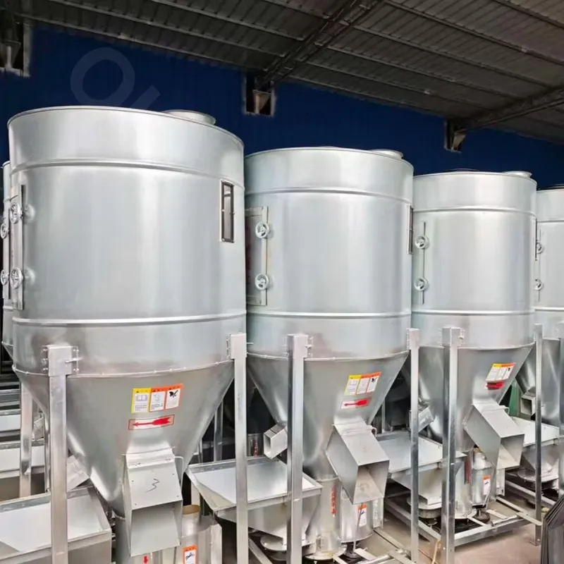 New Small Electric Stationary Vertical Animal Feed Mixer with Galvanized Steel Construction Easy to Operate for Farm Use