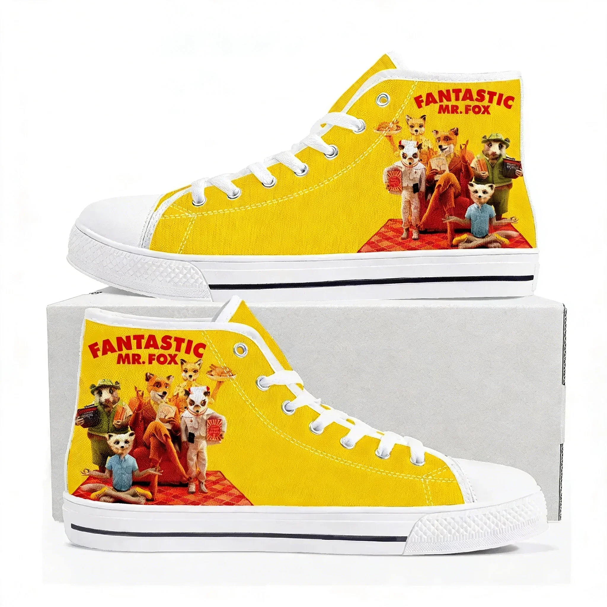 Fantastic Mr Fox High Top Sneakers Mens Womens High Quality Canvas Sneaker Anime Comics Manga Couple Customized Shoes