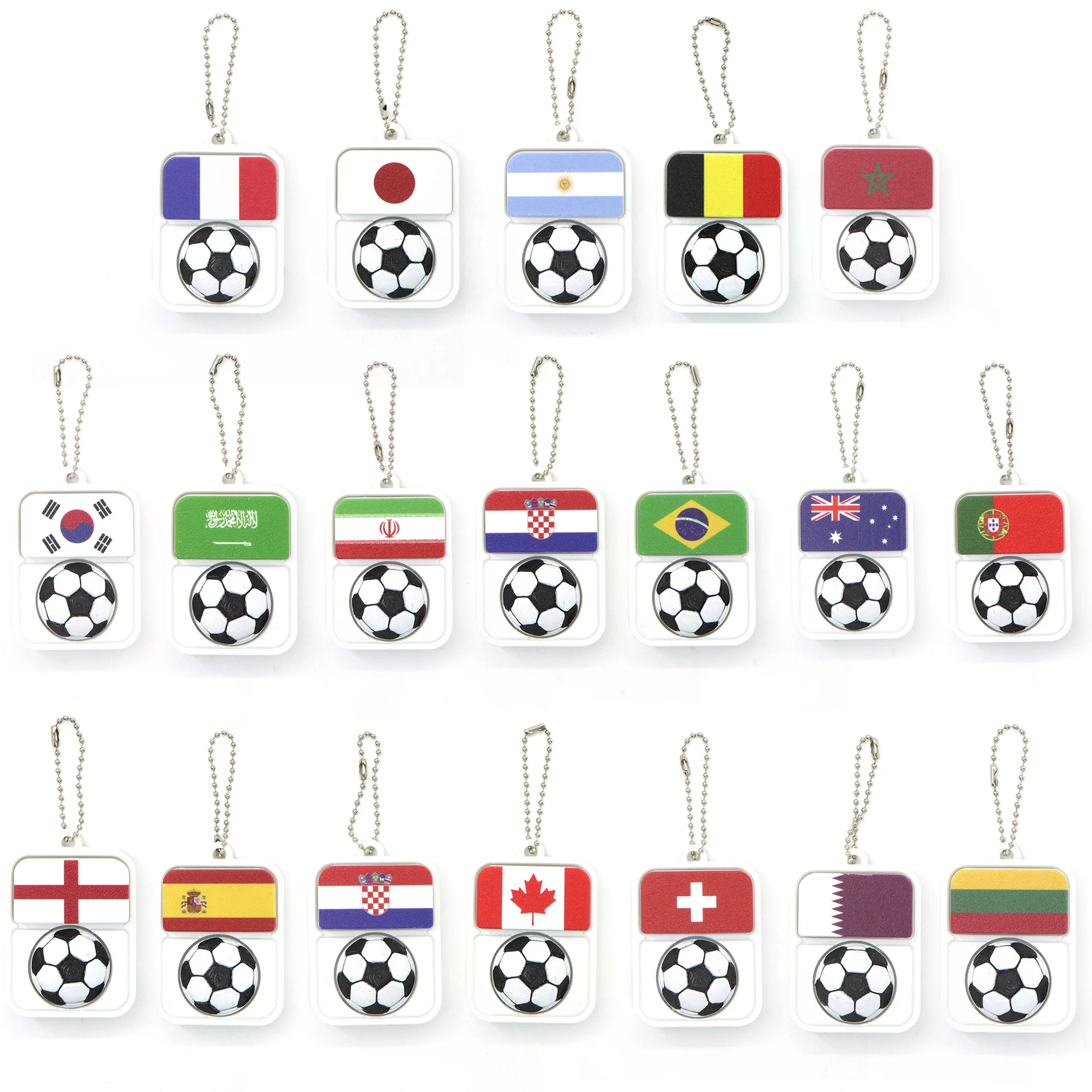 2026 Country Team Football Clicker, National Flag Pendant, Soccer Fan Souvenir, Decompression Toy