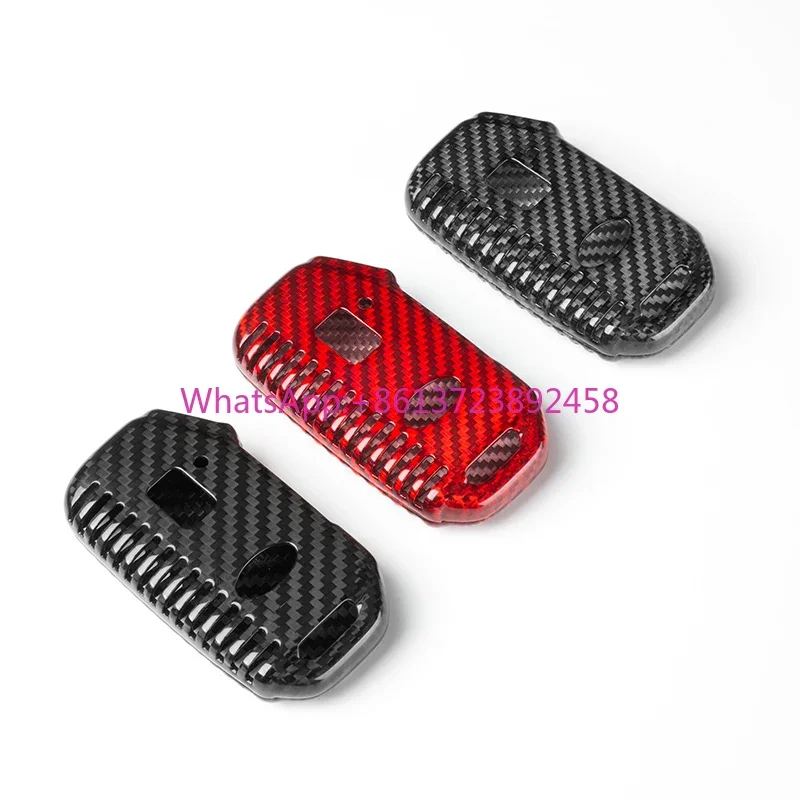 

Real Carbon Fiber Glass Car Key Cover Kia K5 Forte Sportage Soul Seltos Telluride Interior Accessory Car Key Case