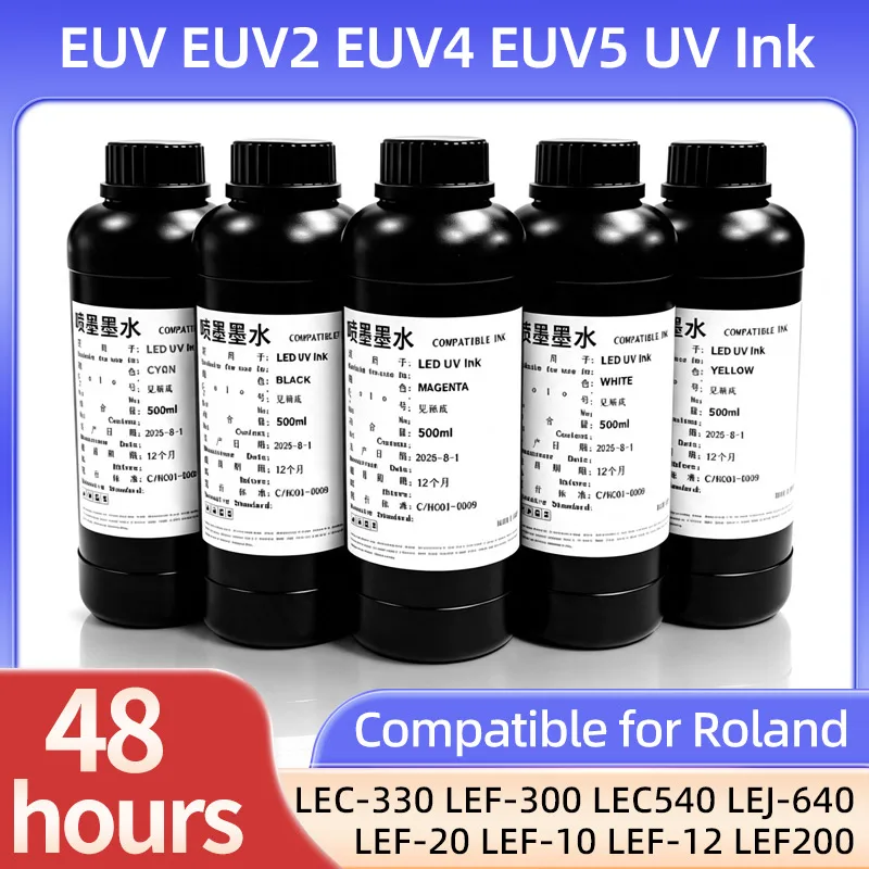 500ML UV Ink Compatible For Roland UV Printer VersaOBJECT LEF2 LEF2-200 LEF-300 LEC-540 LEC-330 LEC-300 LEJ-640 LEF-20 Printer