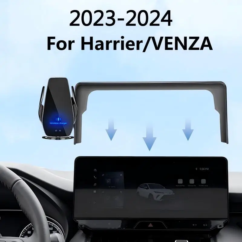 

2023-2024 For Toyota Harrier Venza Car Screen Phone Holder Wireless Charger Navigation Modification Interior 10.25 Inch Size