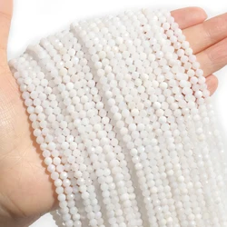 2/3/4mm AA Faceted Natural Stone Moonstone Beads White Tiny Beads For Jewelry Making DIY Necklace Bracelets Accessories 15''