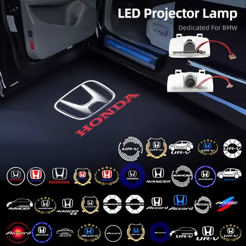 2PCS/Set Car Door Light Logo Laser Projector Welcome Light For Honda Civci FIT CRV Accord Jazz HRV Dio Stepwgn Prelude Odyssey